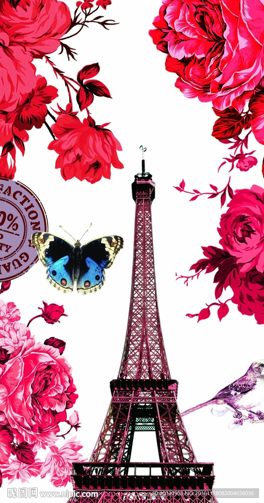 铁塔 蝴蝶 手机壳 无框画