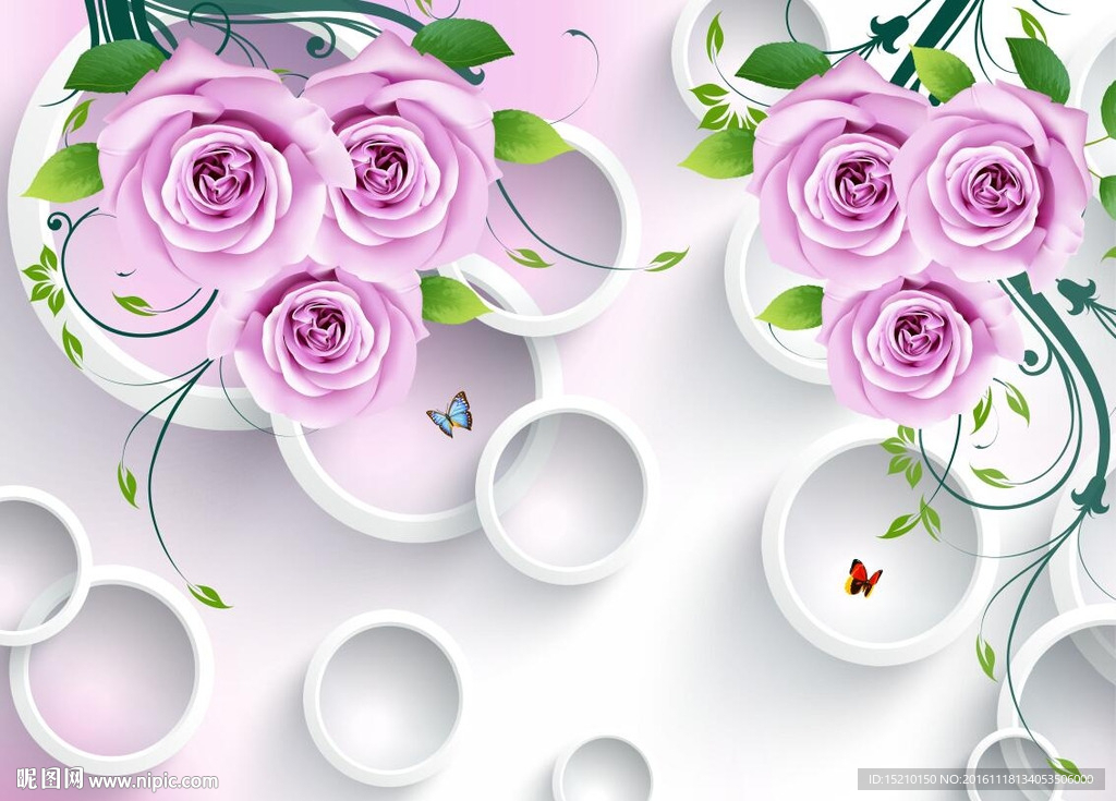 3D玫瑰花