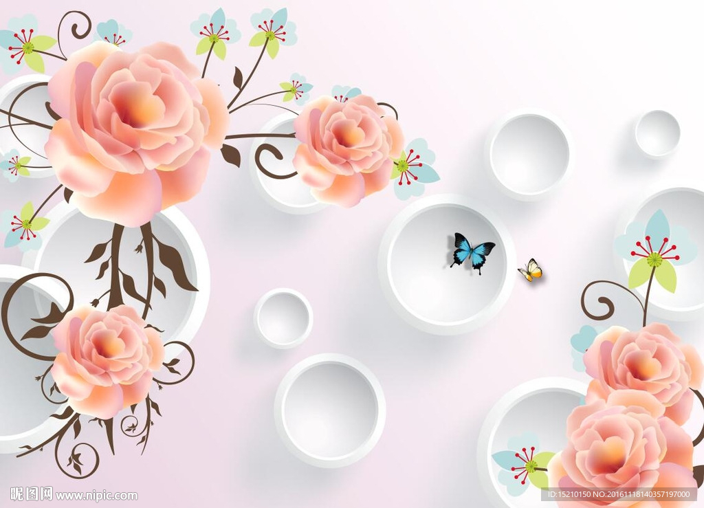 3D玫瑰花