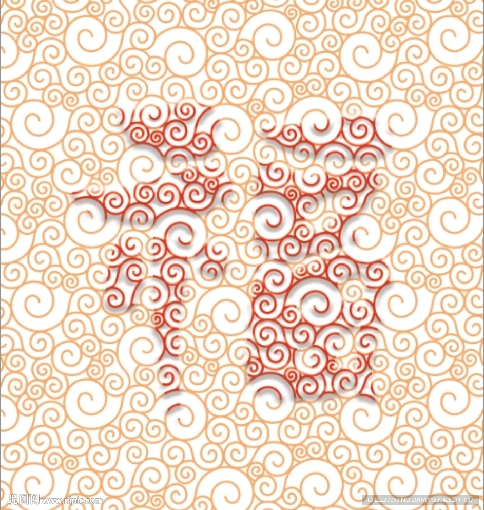 立体福字祥云底纹背景