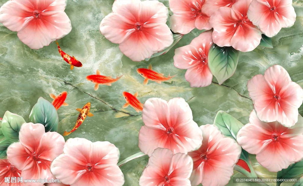 玉雕鲤鱼背景墙