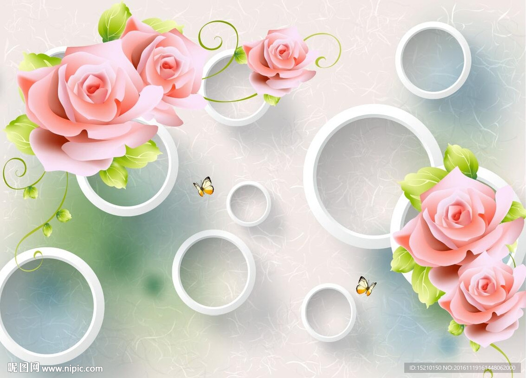 3D玫瑰花