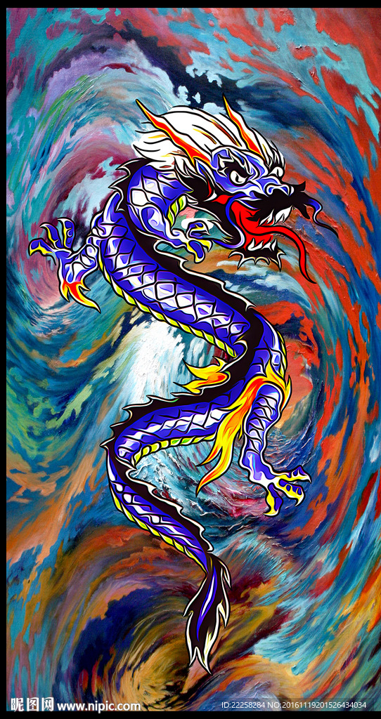 装饰画龙分层图片