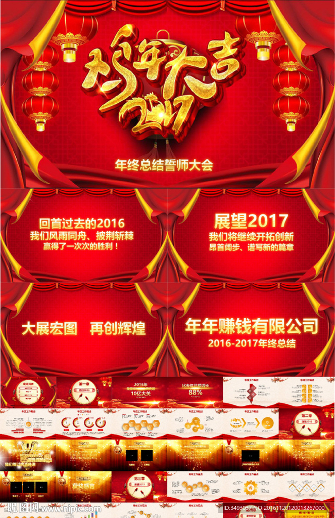 2017鸡年大吉年终总结PPT