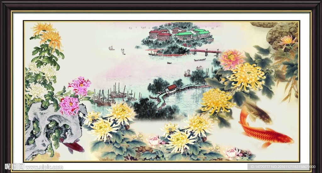 国画菊花 富贵图