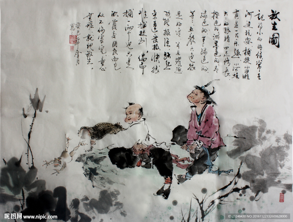 青蛙 放生图