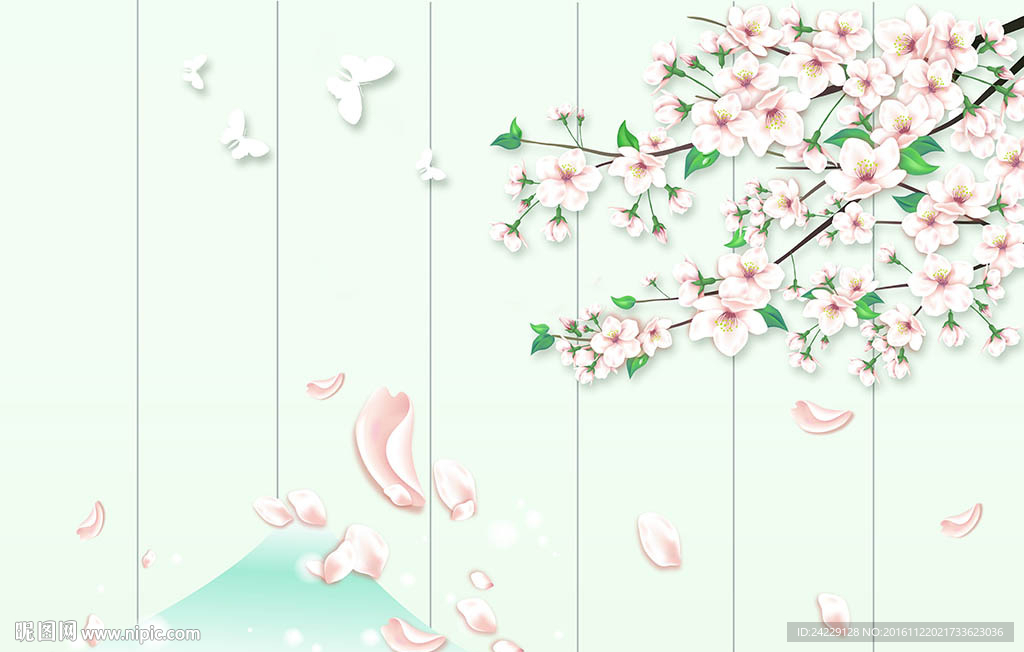 鲜花现代背景墙