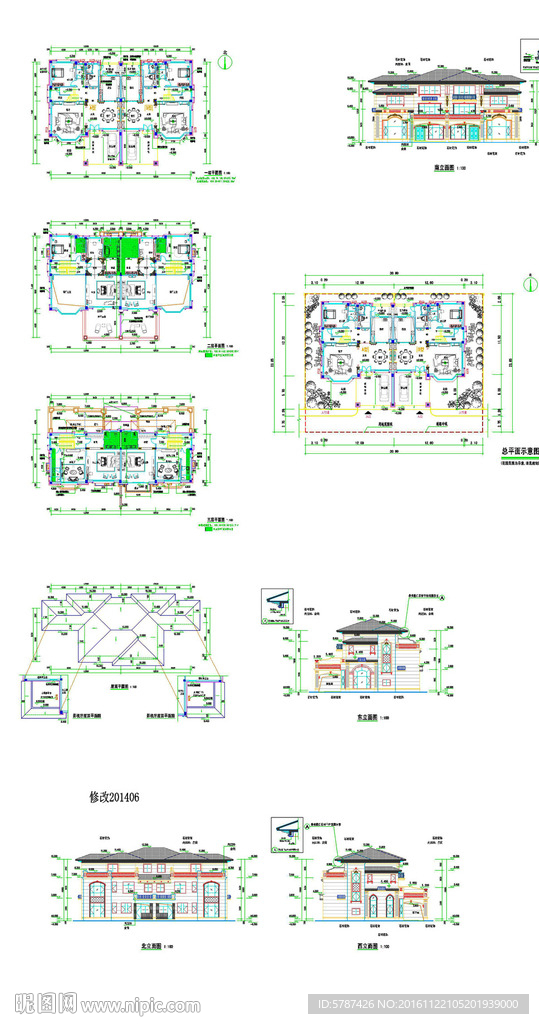 别墅住宅建筑设计CAD图纸