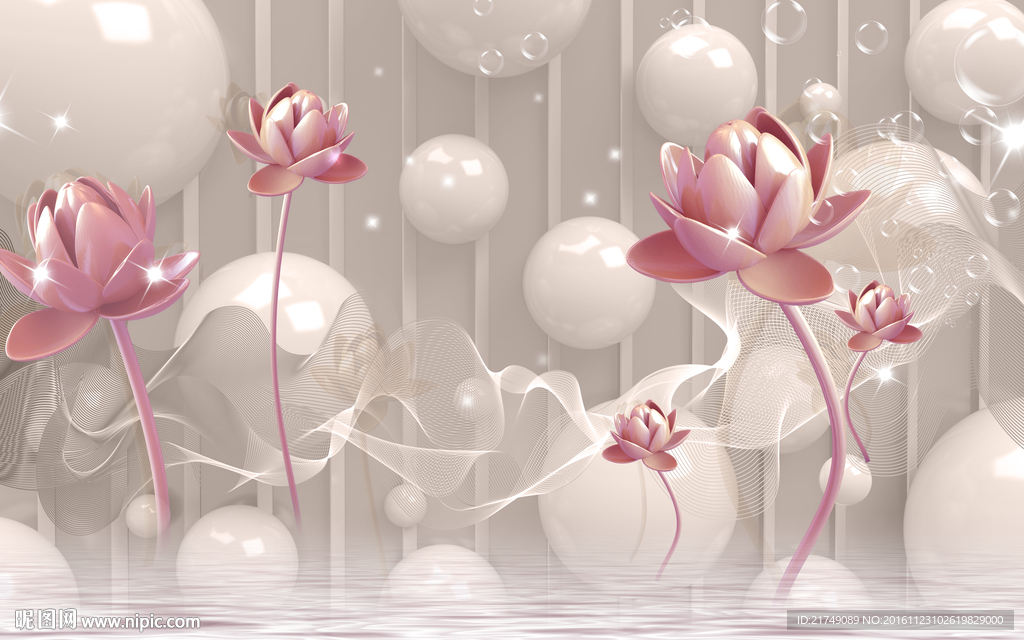 立体浮雕花背景墙