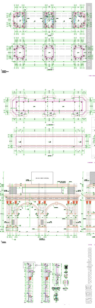 欧式大门建筑施工图
