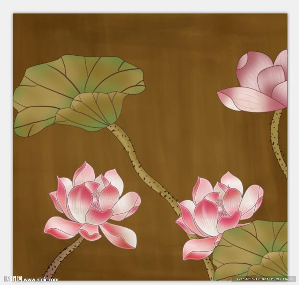荷花背景墙