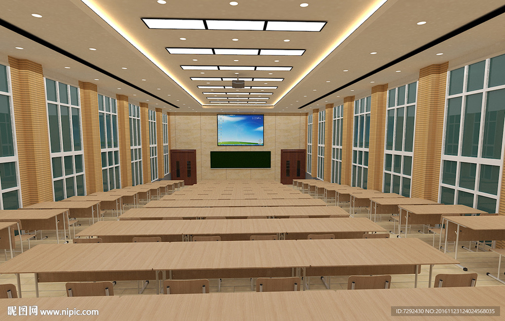 阶梯多媒体教室装修3D模型