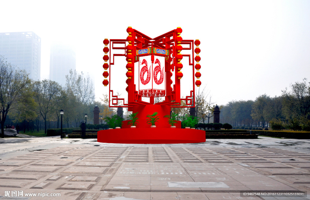 春节宫灯景观造型