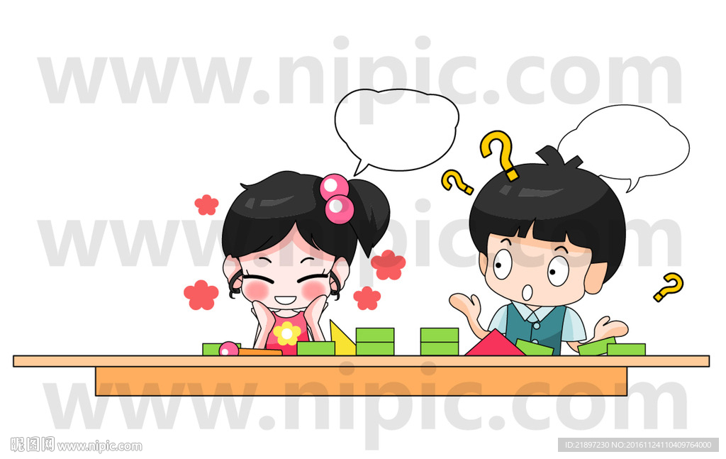 可爱小男孩小女孩
