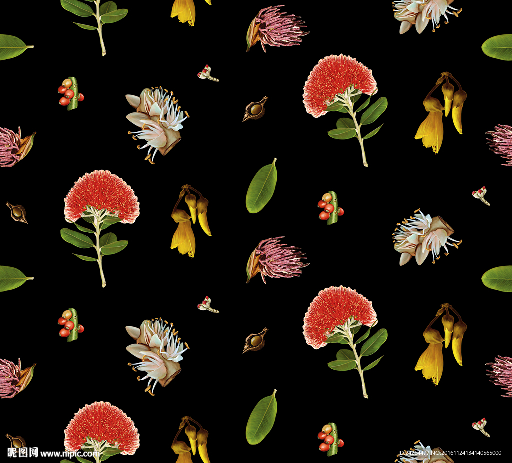 面料花手绘另类植物