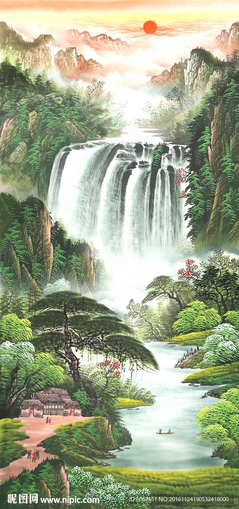 竖幅山水画