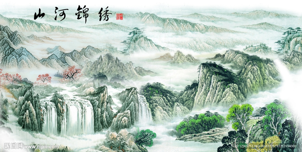 山水背景墙