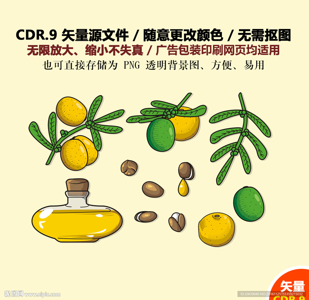 卡通手绘SAP养生美容精油矢量