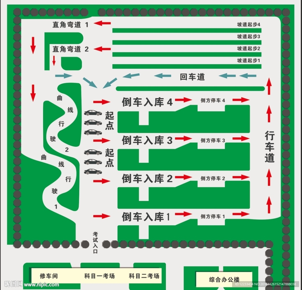 环山考场科目二路线图图片