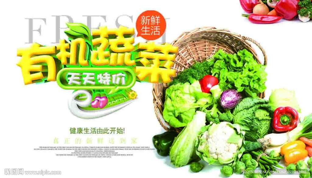 有机蔬菜促销海报