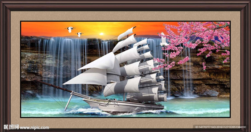 山水画 一帆风顺