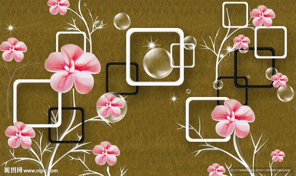 简约气泡背景墙