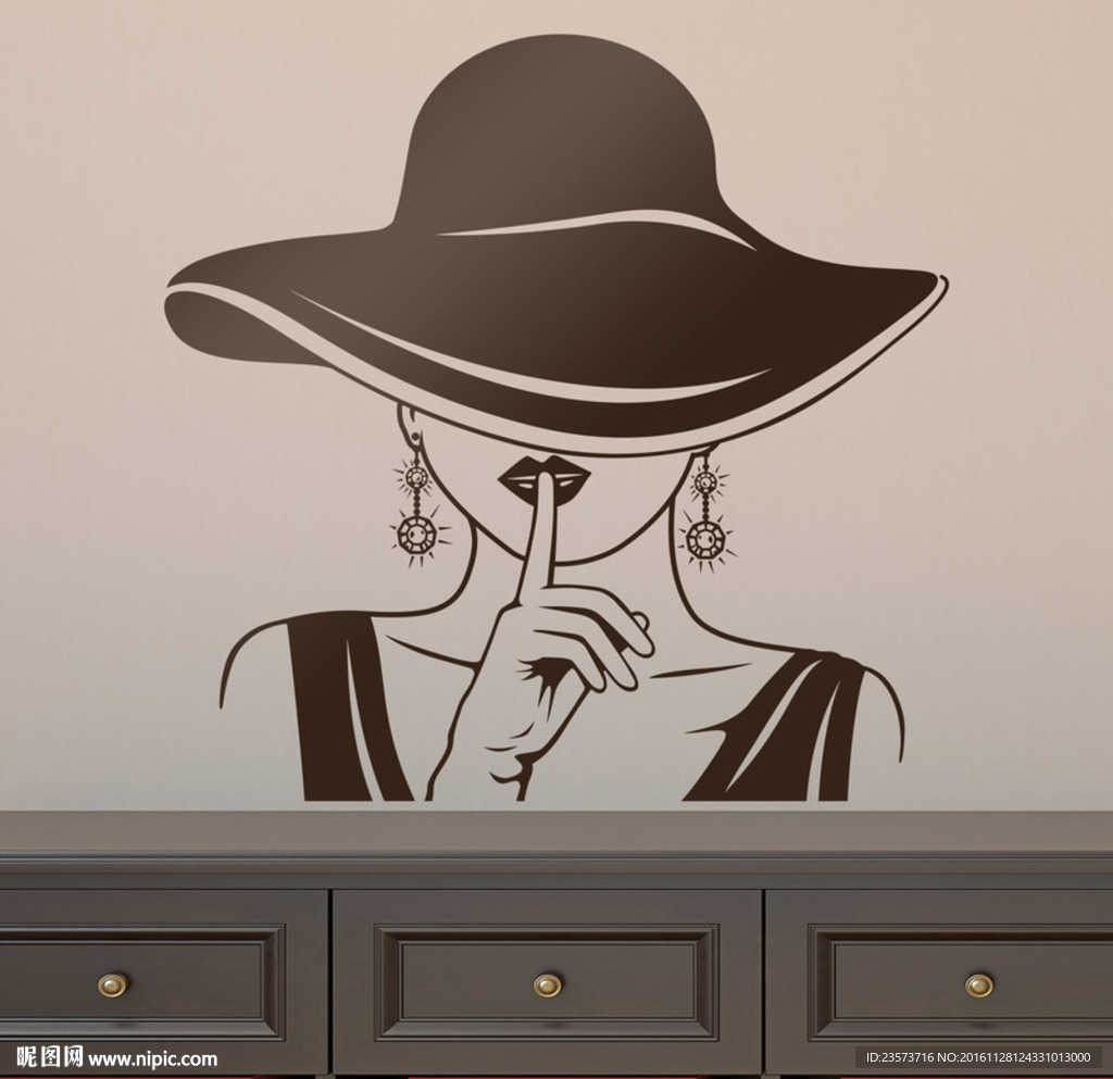 帽子女（矢量）