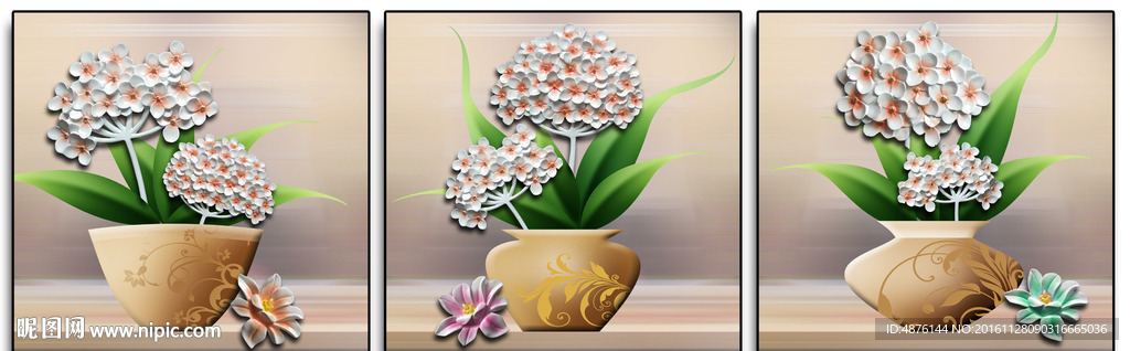 手绘花瓶无框画