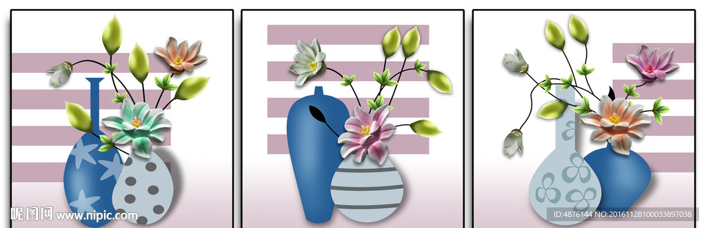 浮雕画花瓶无框画