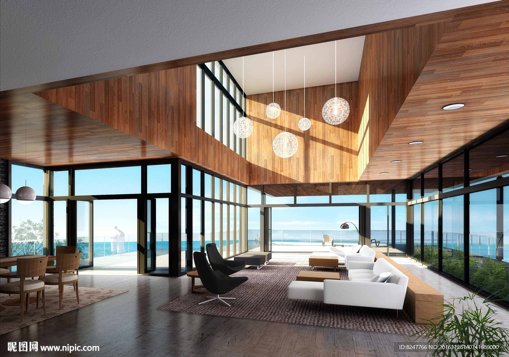 海边高级会所室内效果图