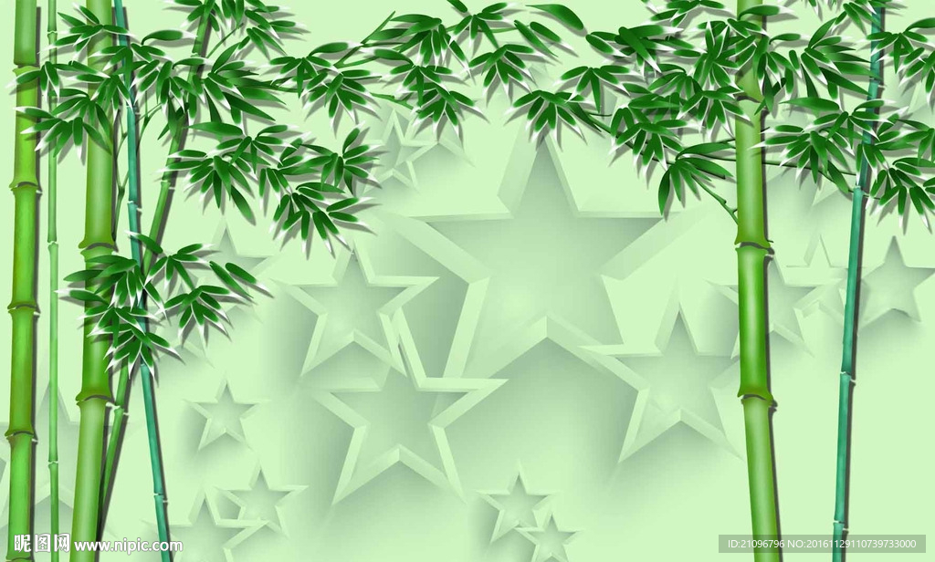 3d竹子背景墙
