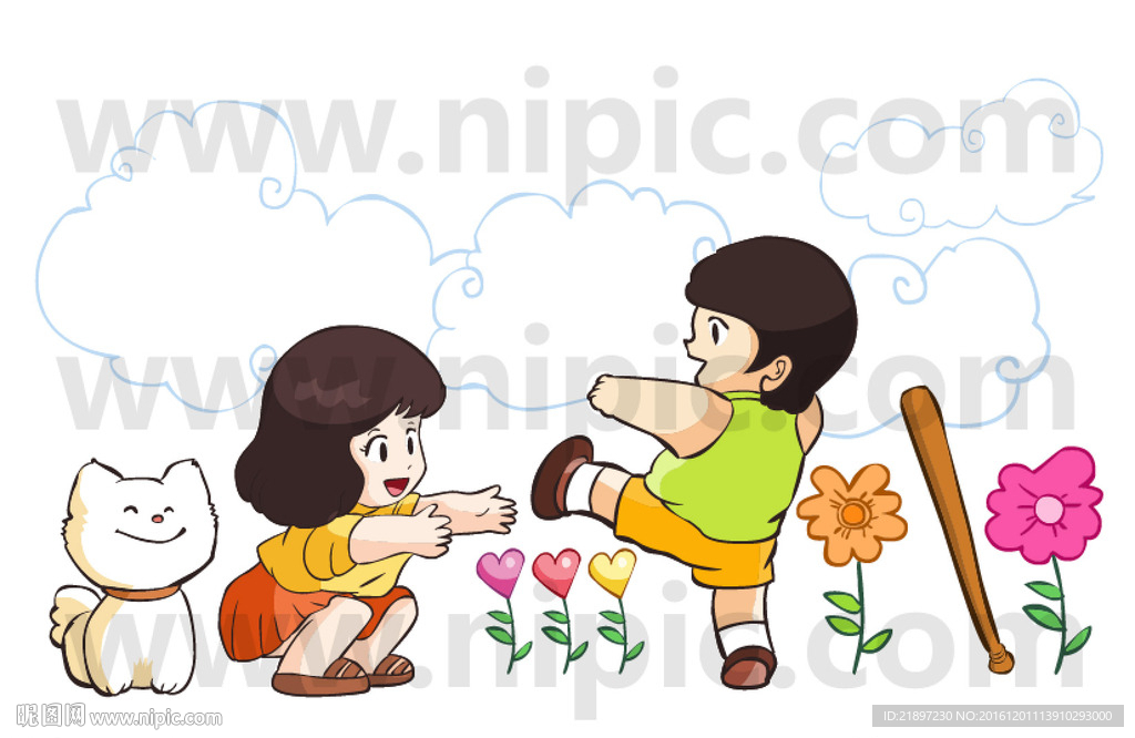 可爱卡通小孩