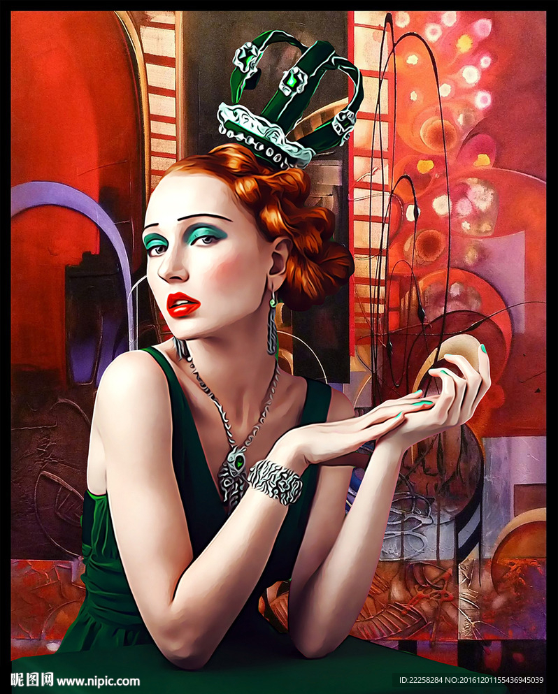 欧式古典美女装饰画