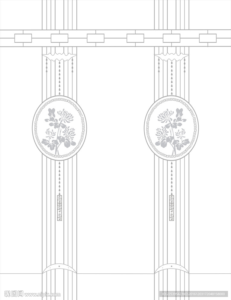 移门矢量图 移门菲林图 玻璃花
