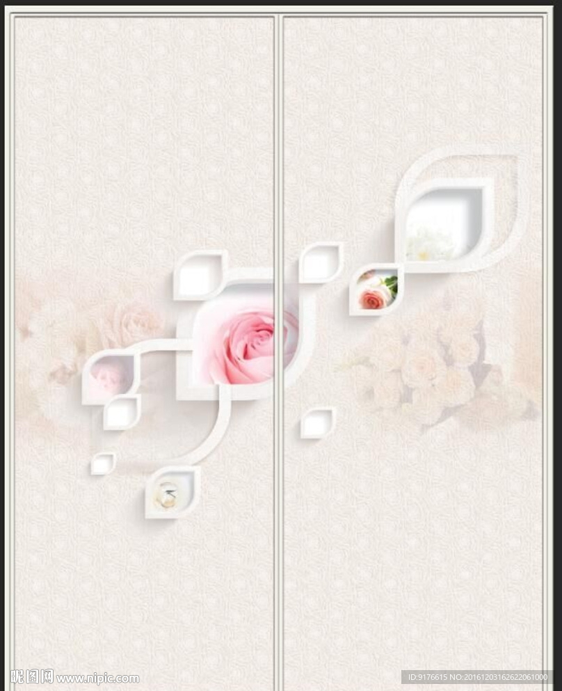 花卉移门