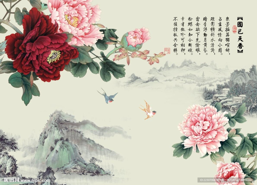 国色天香牡丹花