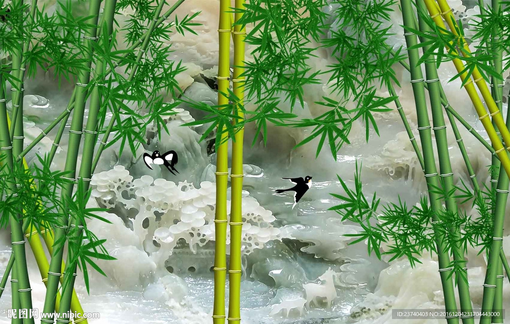 大型竹子背景墙