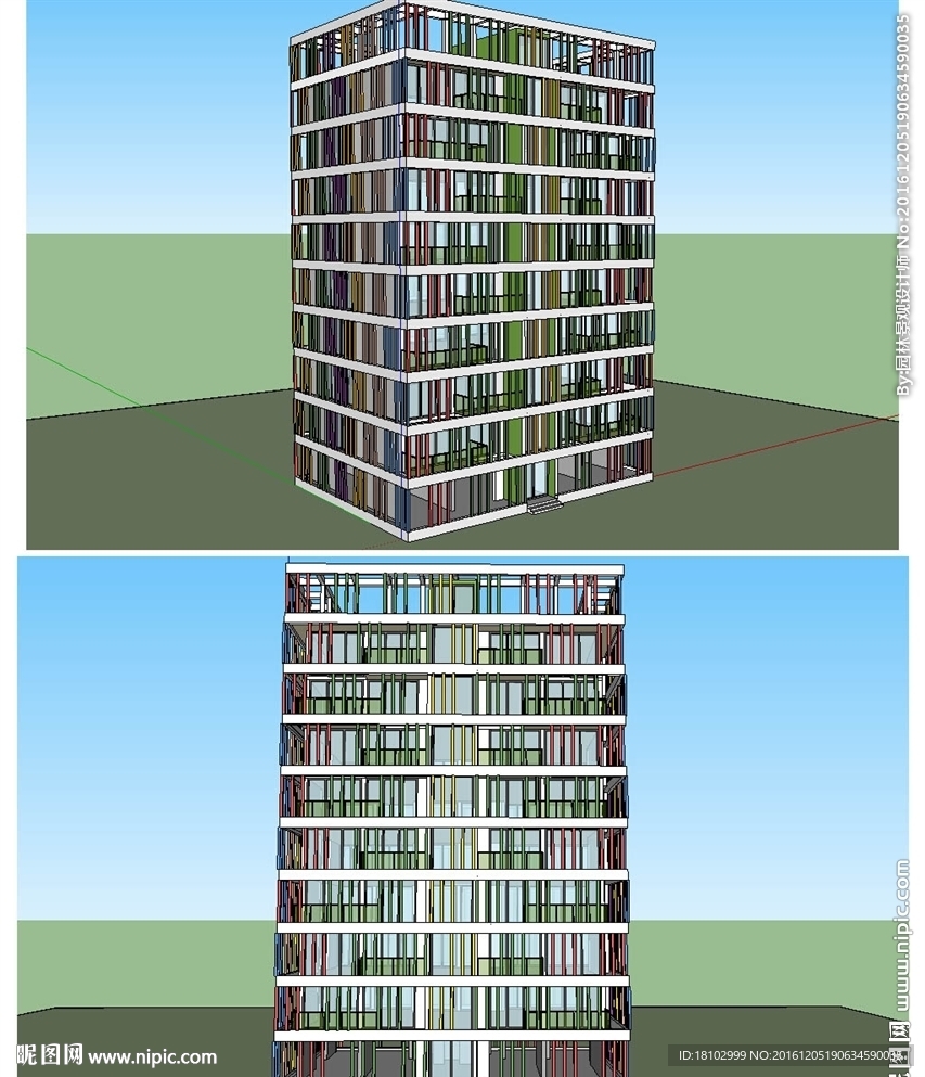 现代风格建筑草图大师SU模型