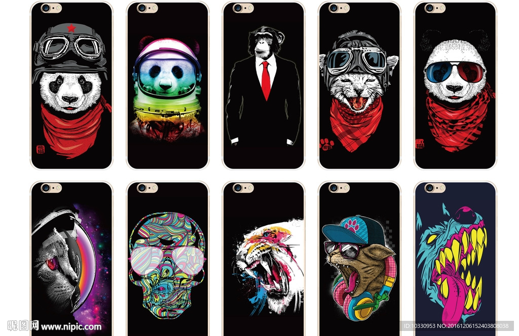 手机壳 皮套 熊猫 黑色背景