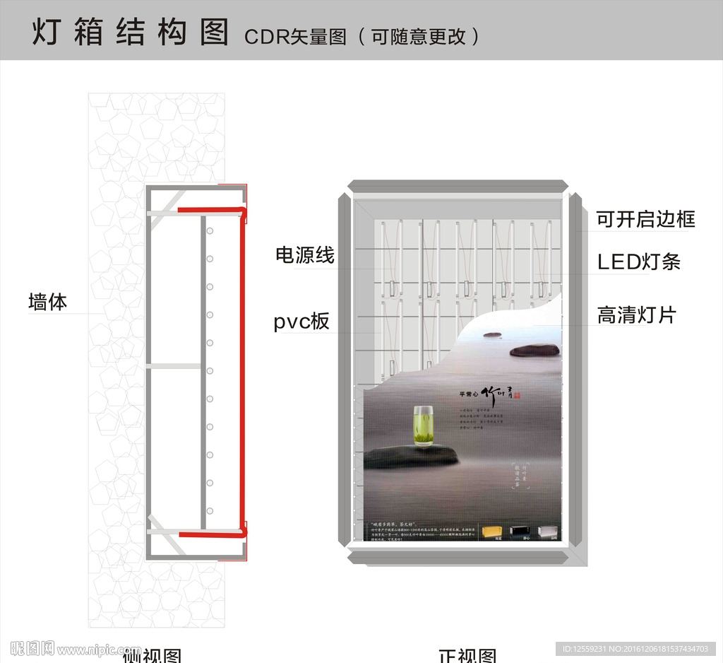 灯箱结构图