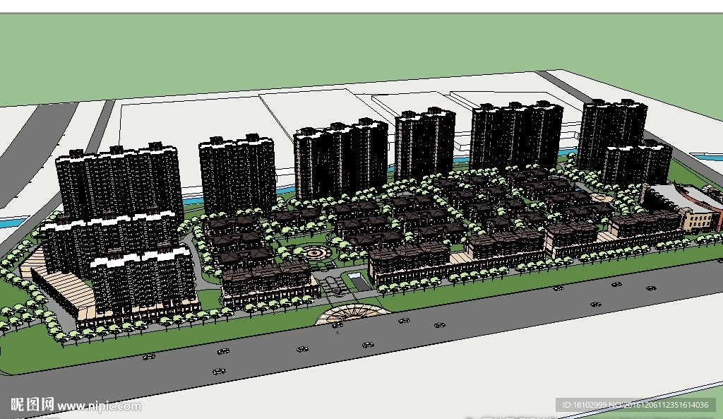 住宅小区建筑草图大师SU模型