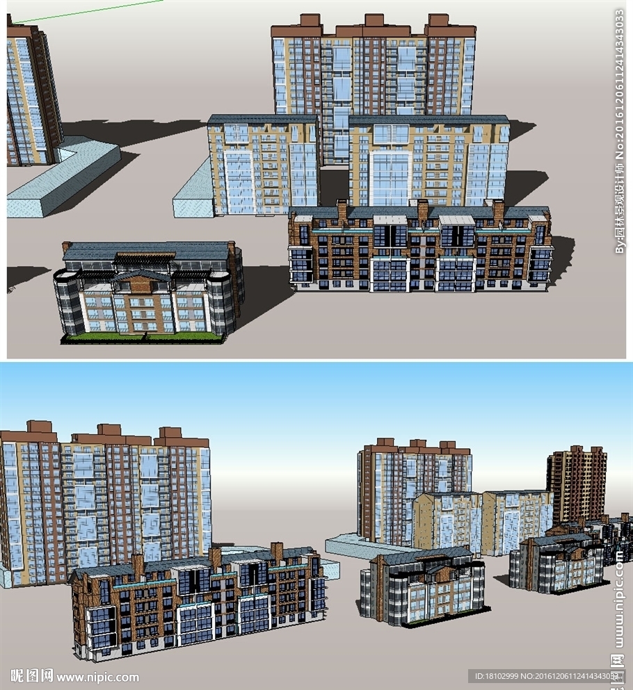 多层及高层建筑草图大师SU模型