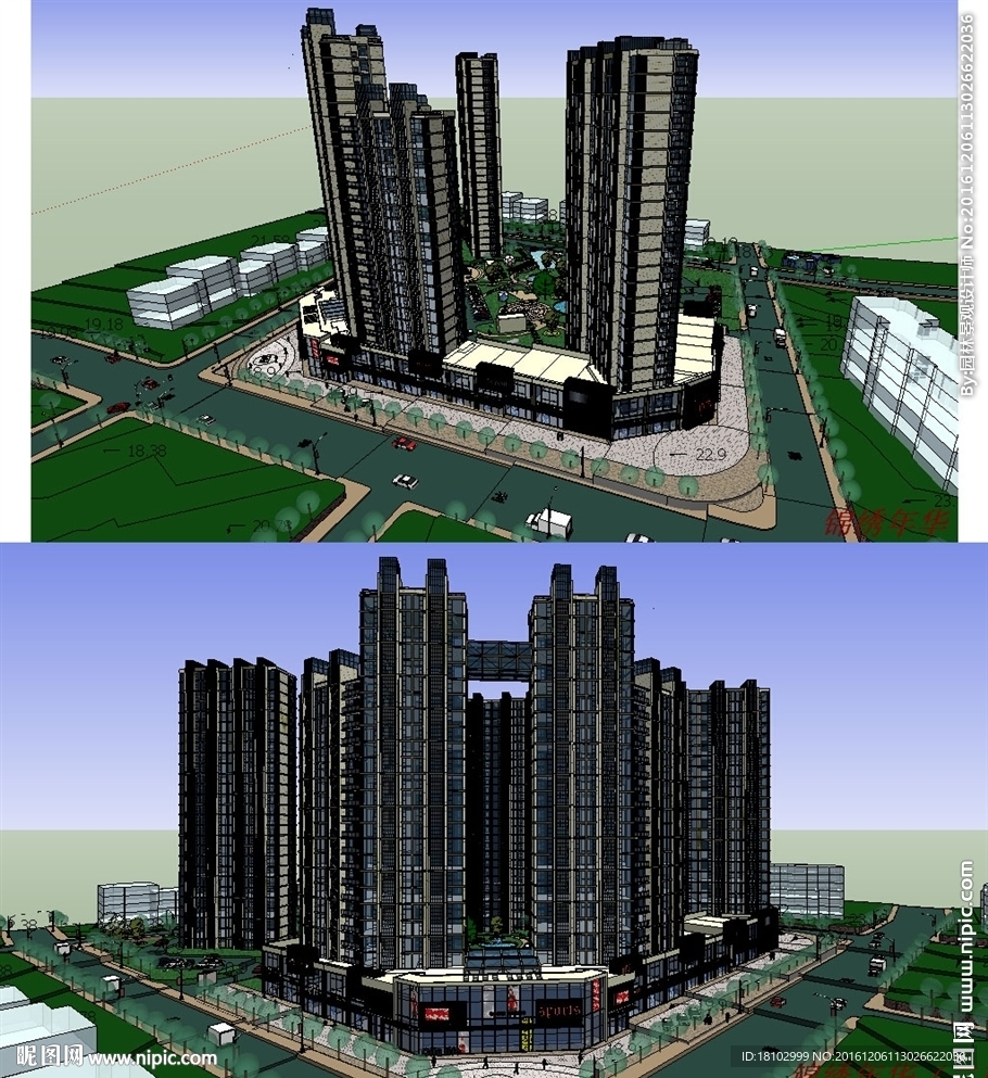 住宅小区建筑草图大师SU模型