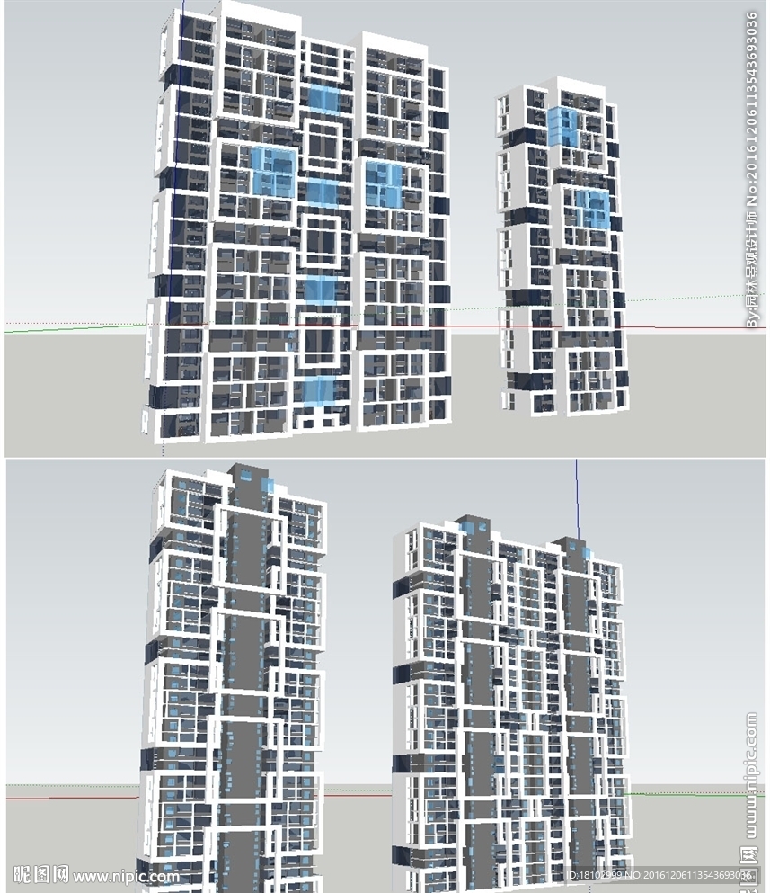 现代中式建筑草图大师SU模型