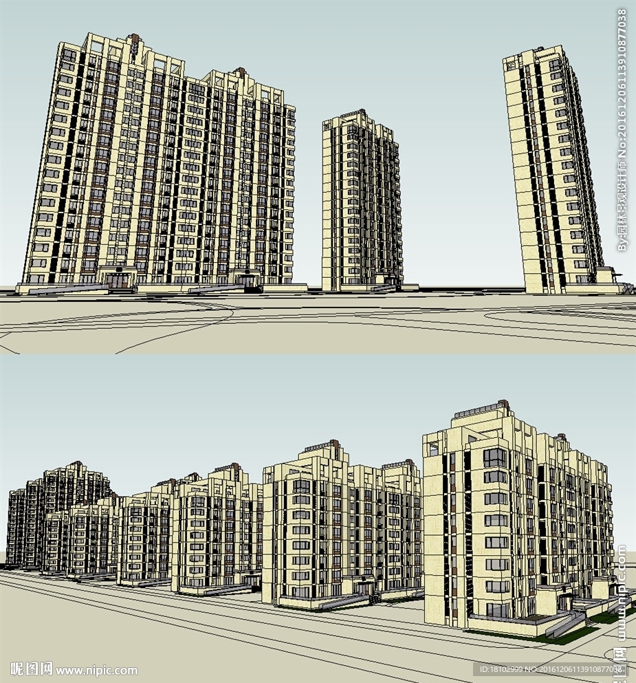 现代新古典建筑草图大师SU模型