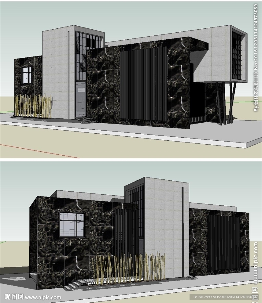 售楼处建筑草图大师SU模型
