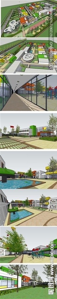 幼儿园方案建筑草图大师SU模型