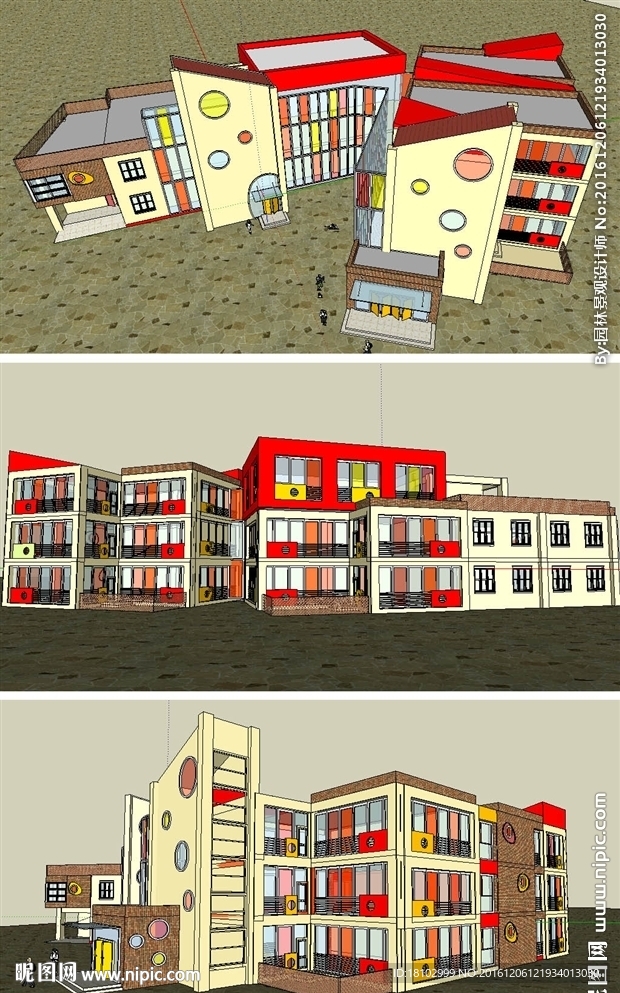 幼儿园建筑草图大师SU模型