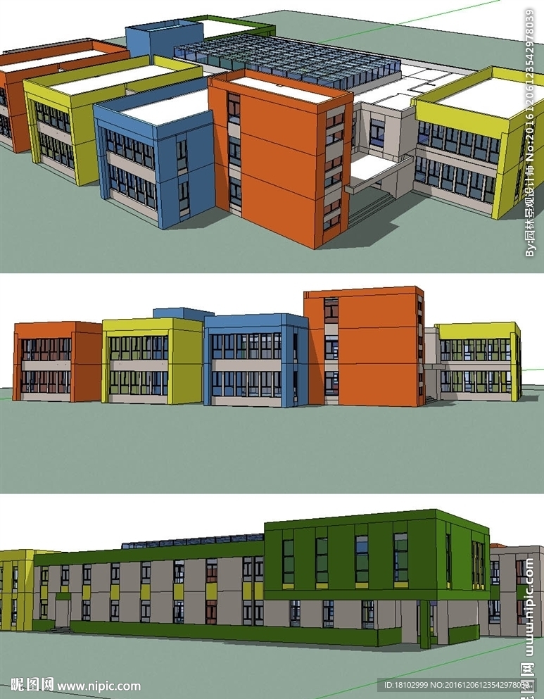 幼儿园建筑草图大师SU模型