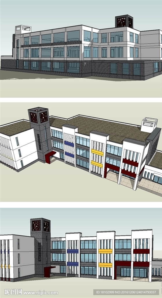幼儿园建筑草图大师SU模型